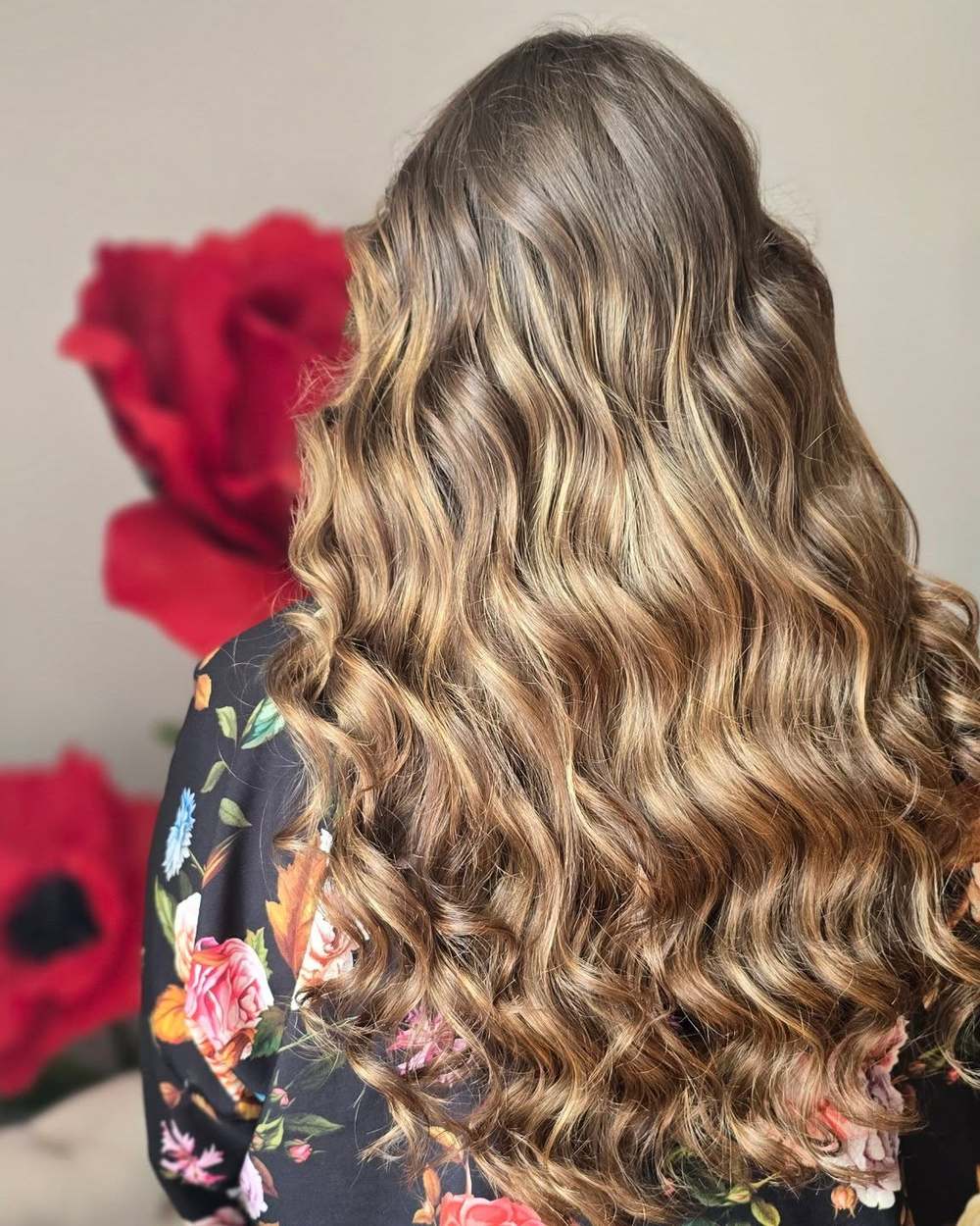 Balayage blond ondulé