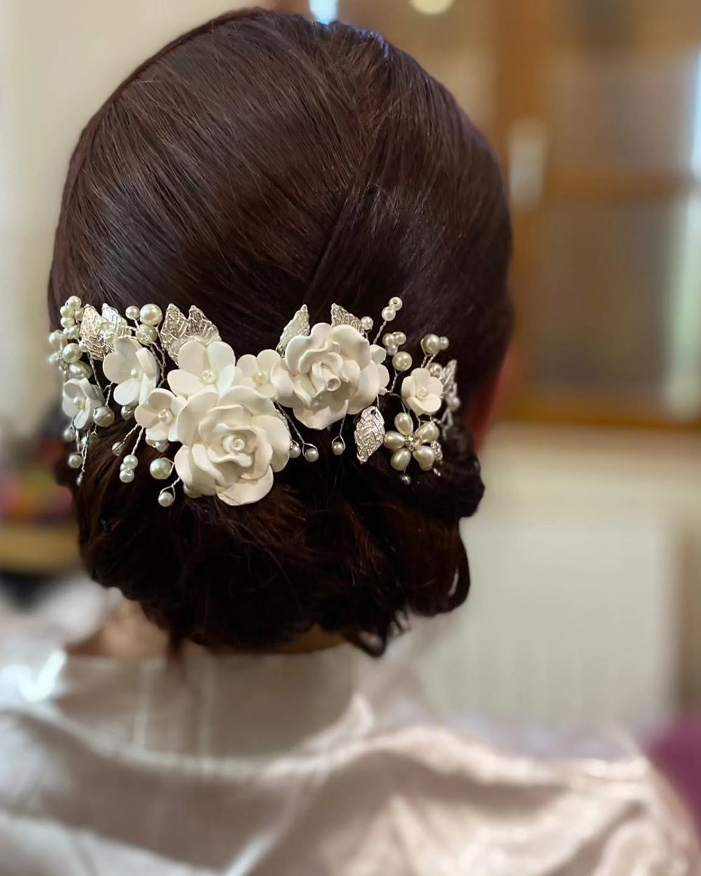 Chignon de mariée fleuri